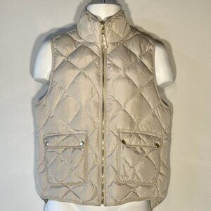 Woolrich SZ M  Vintage Khaki Zip Front Down Quilted Vest Street Style warm Ski
